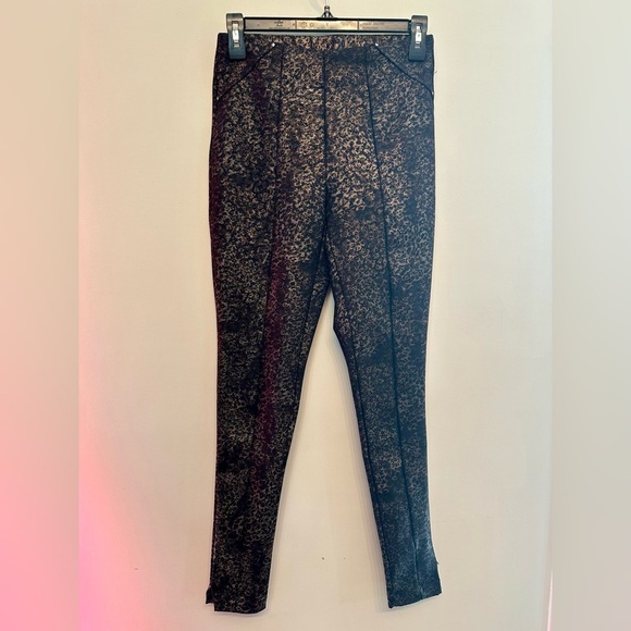 Slimming Options Black and Brown Metallic Leggings XS - Picture 1 of 5